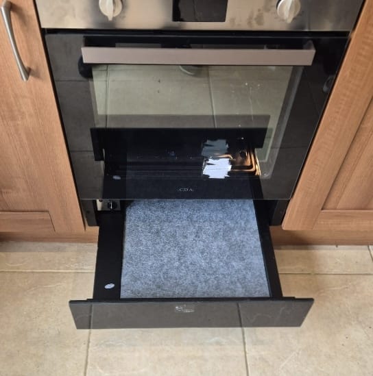 Double Cavity Gas Oven Grill & Electric Warming Drawer SCD720BK for Under Counter