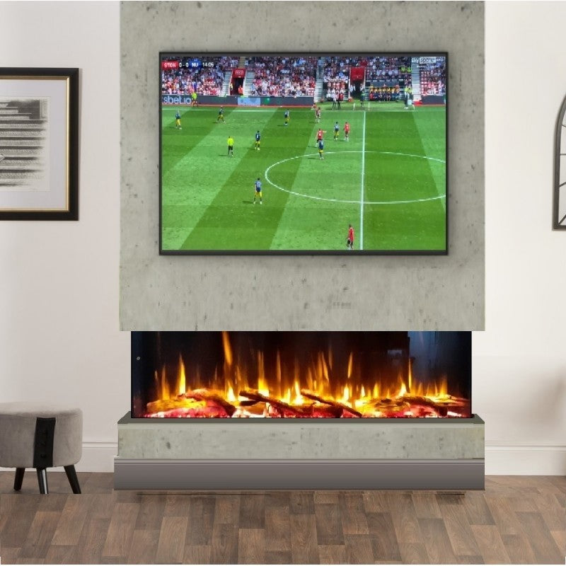 ICONIC EICON125 1250mm Electric Fire with SOLARFLAME Log Set Multi-Sided Electric Fire