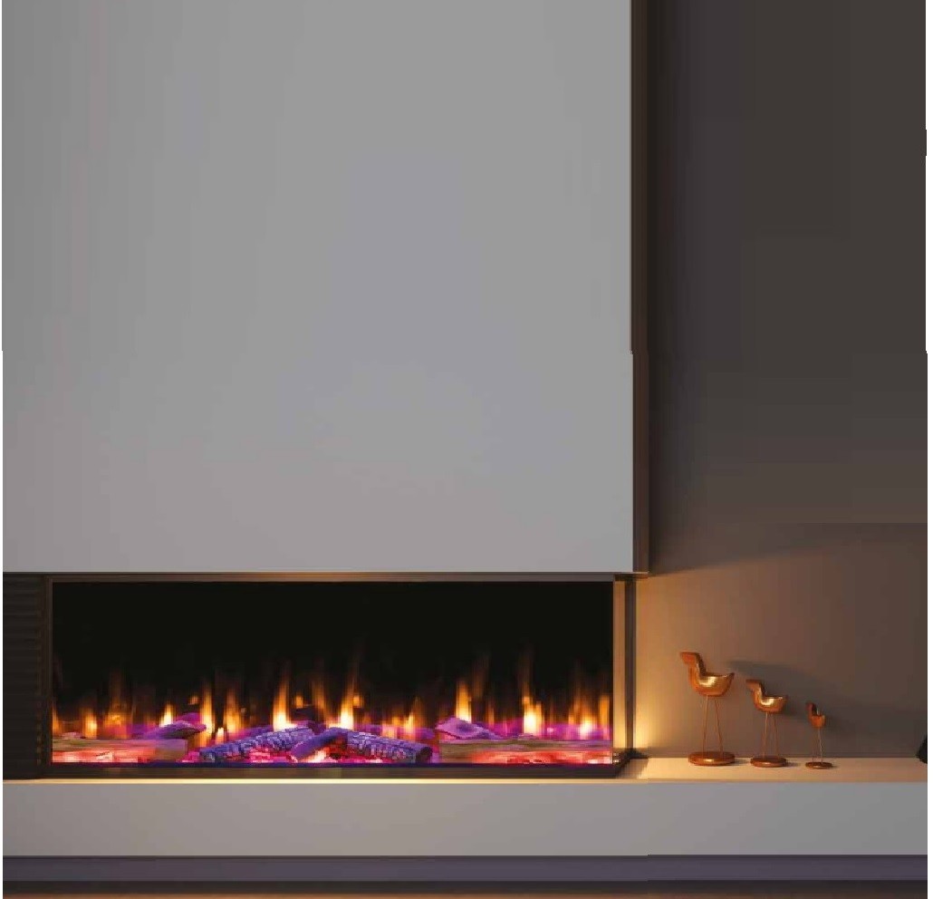 ICONIC EICON125 1250mm Electric Fire with SOLARFLAME Log Set Multi-Sided Electric Fire