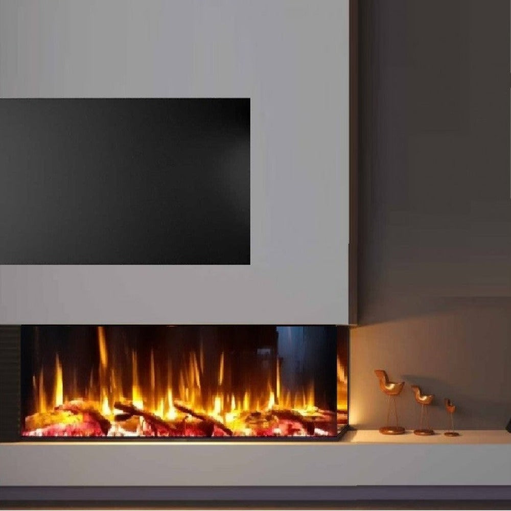 ICONIC EICON125 1250mm Electric Fire with SOLARFLAME Log Set Multi-Sided Electric Fire