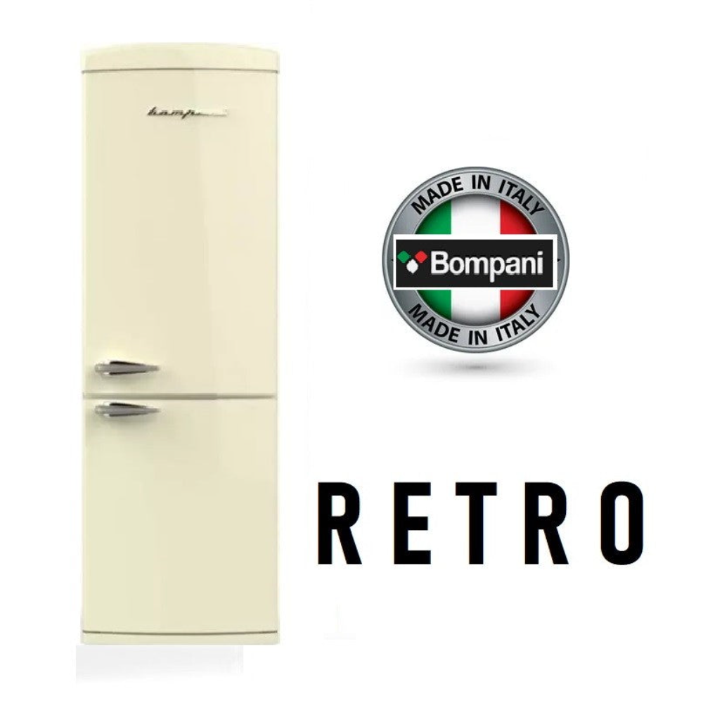 Bompani BOCB606/C Frost Free Retro 50’s Cream Refrigerator 70:30 - 60x188.7x71 cm