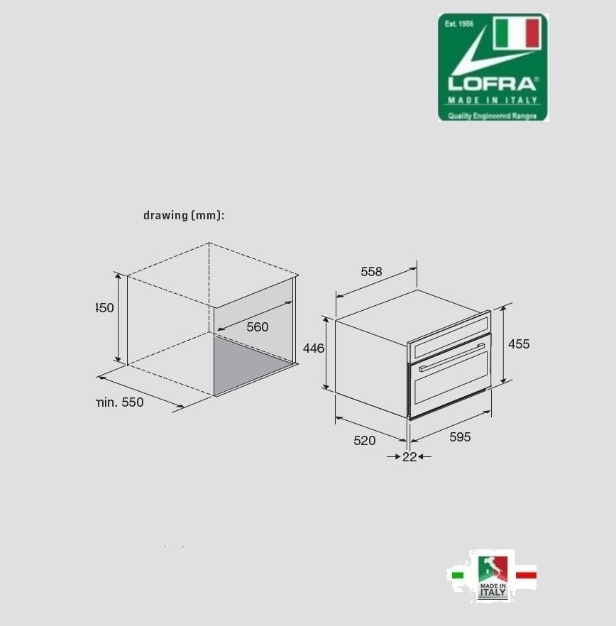 LOFRA Dolcevita FMRS 66ME Steel Microwave Combi Oven 1000w H45cm W60cm