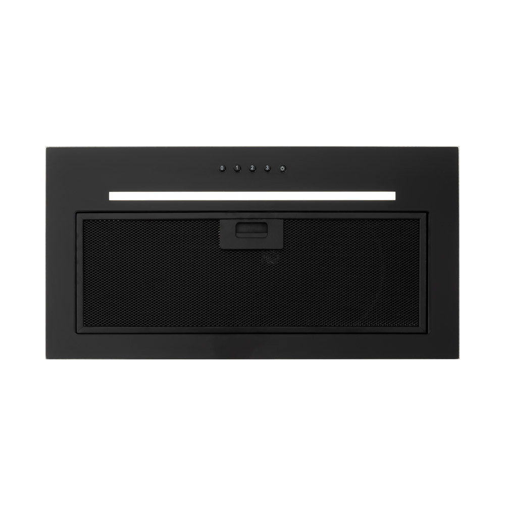 Black Built Into Canopy Extractor Luxury Cooker Hood Luxair TGCCH55CANBK 55 cm BLACK