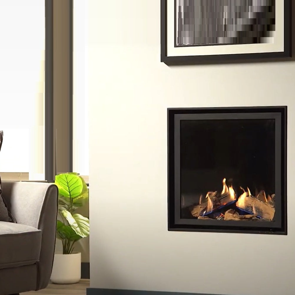 Wildfire Ravel 600 HE Log Effect Slide Control Conventional Flue Gas Fire with Edge Trim