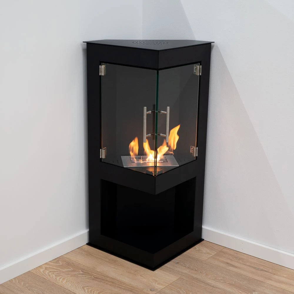 Scandi-Flame Alaska Bioethanol Corner Stove with Double Doors
