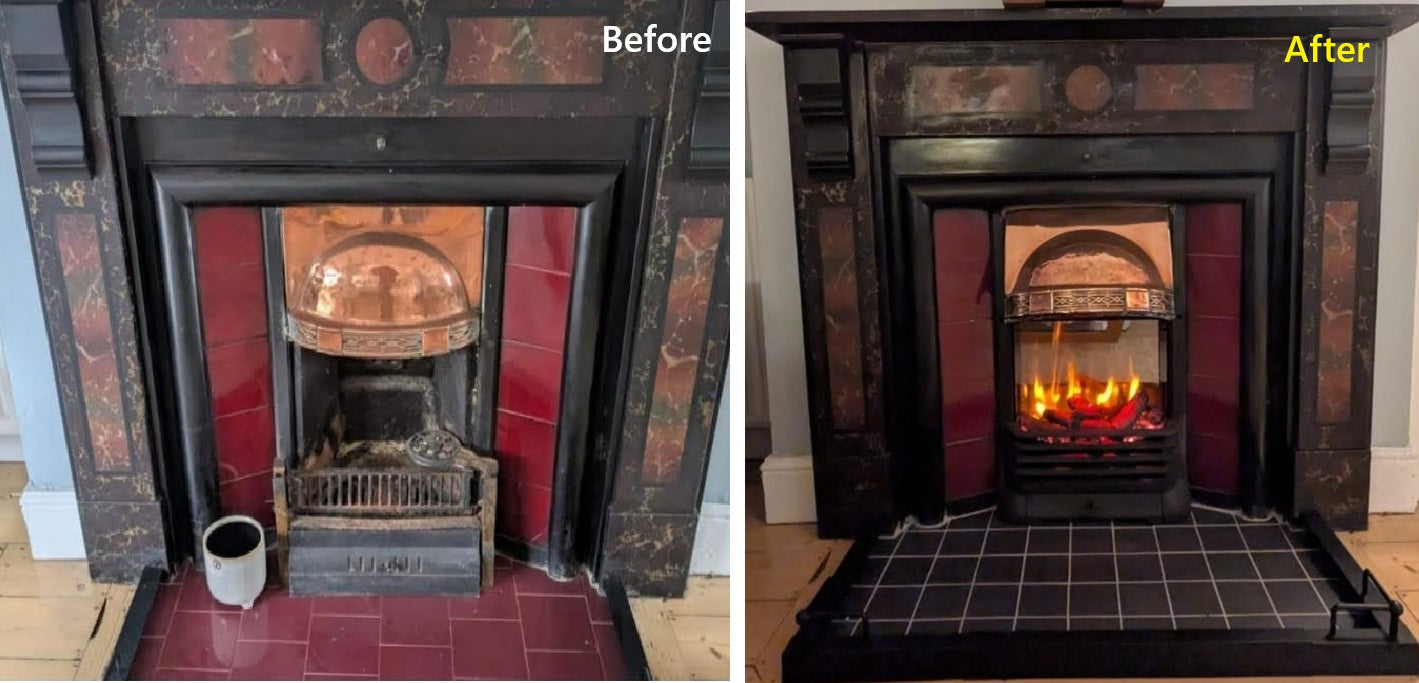 Iconic HD450 Log Effect Remote Control Solarflame Electric Fire for Cast Arched Fireplace