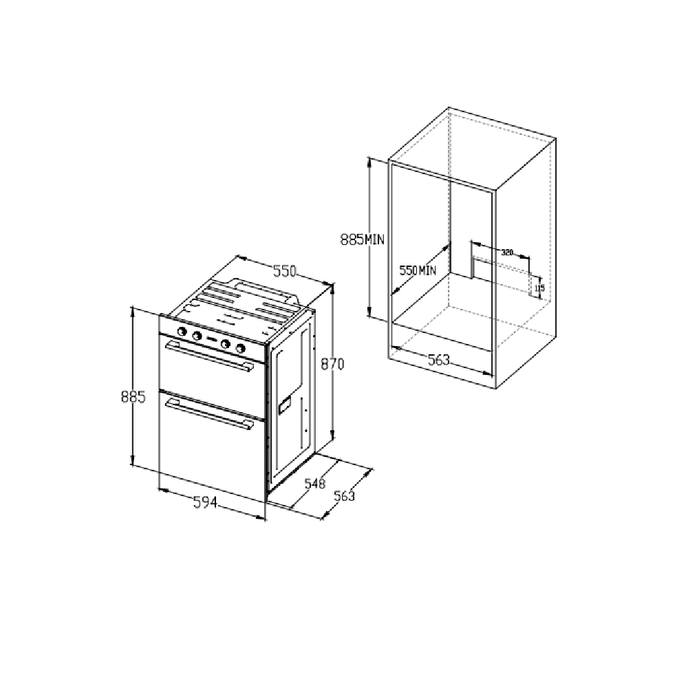 Belling 90cm Electric Double Oven Diagram