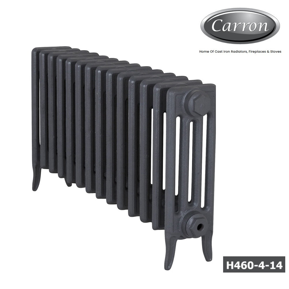 Victorian Cast Iron Radiator–4 Column 14 Section,460 High by W1078 by D140mm, (Primed Grey)