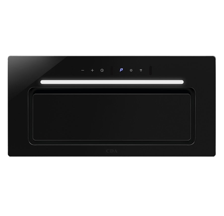 CDA CCG60BL Black Glass Intergrated Canopy Extractor Cooker Hood 60cm