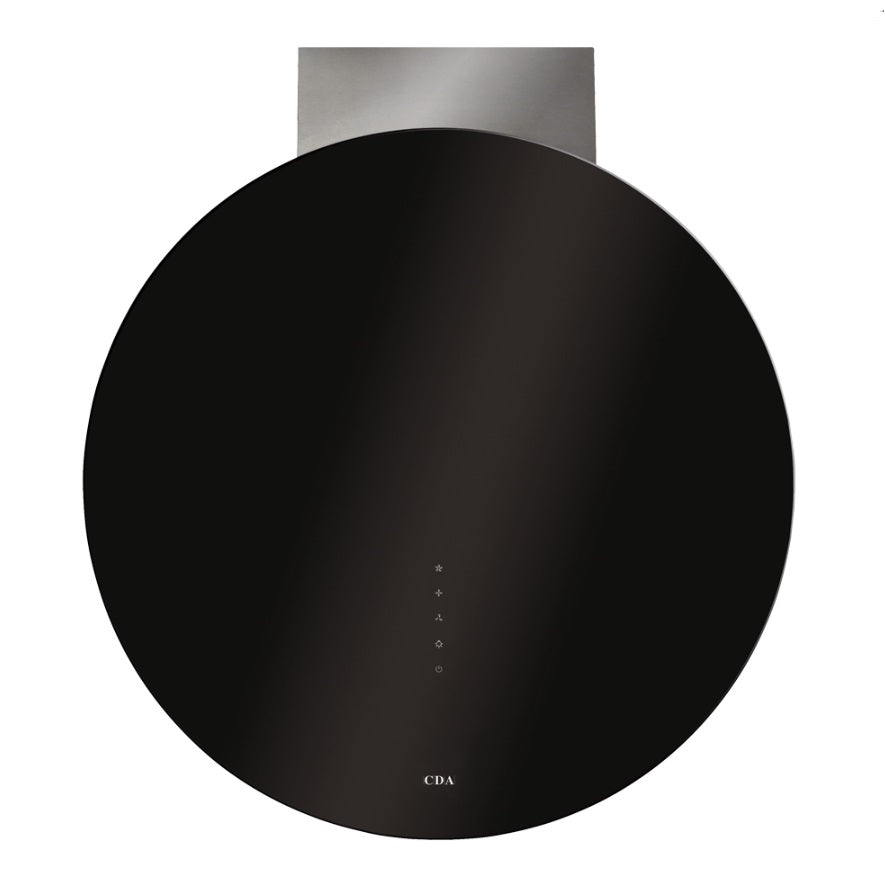 CDA EVQ71BL Circular Black Glass Designer Extractor Cooker Hood