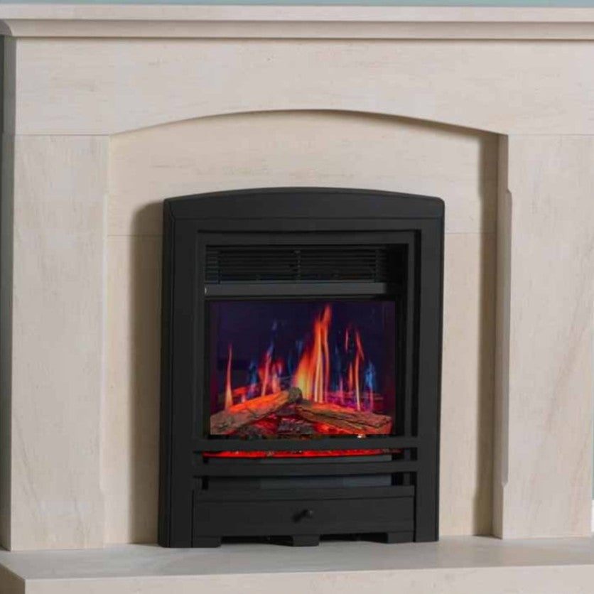 C&J Opulus Cast Arch Iron Fascia Electric Fire Remote Controlled LCD Digital "Real Flame Fire"