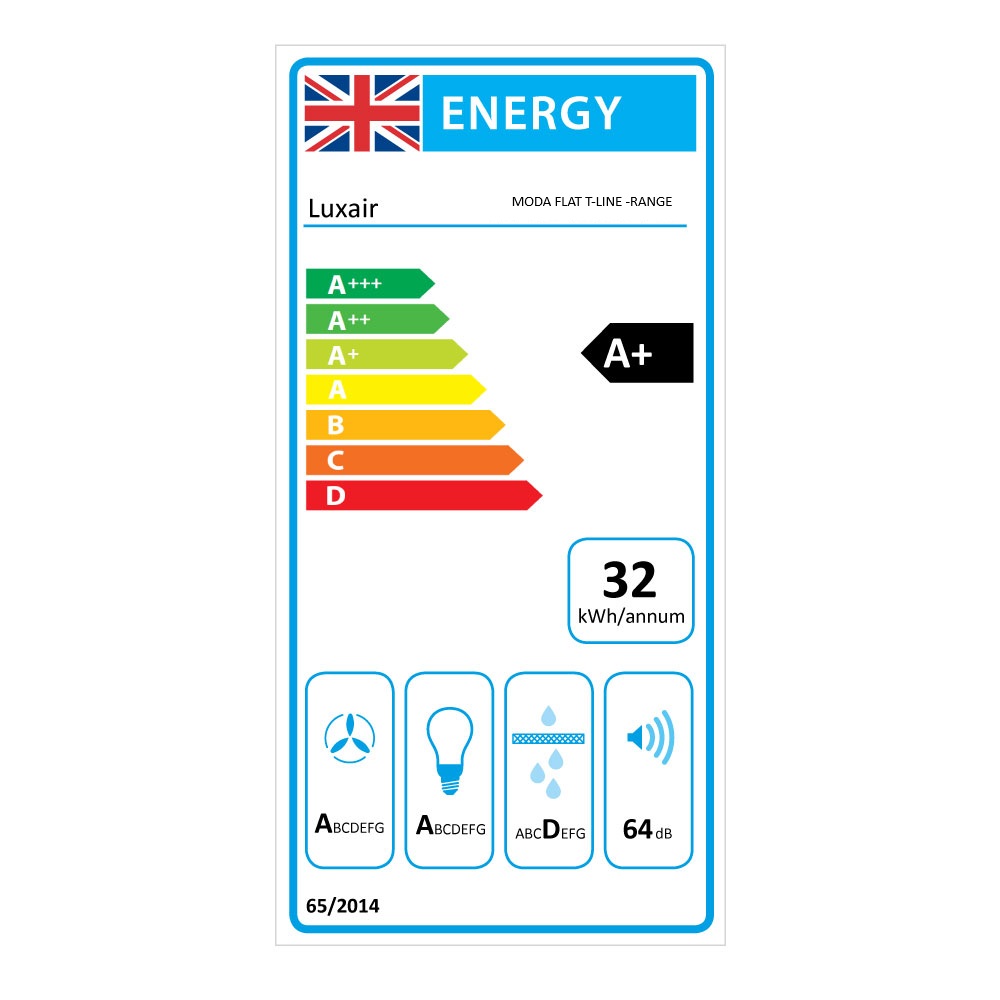 LaModa Brushless Slimline Flat Wall Mounted Linear Powerfull Cooker Hood Range.