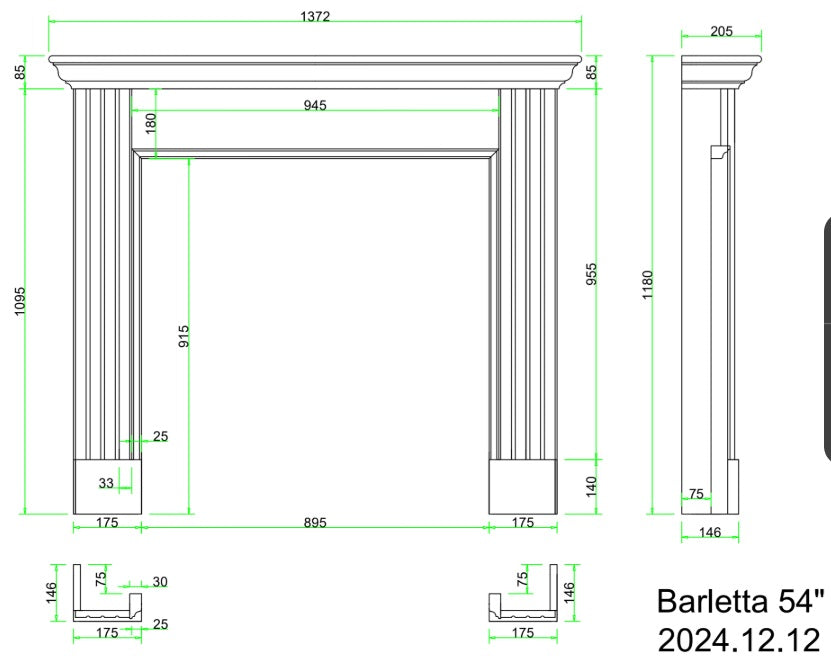 Flamora Bettola 800 Timber Electric Fireplace Suite for New Home Build Appartments