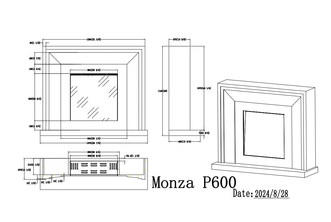 Flamora Monza 750 Warm White Timber Electric Fireplace Suite for New Home Build Appartments
