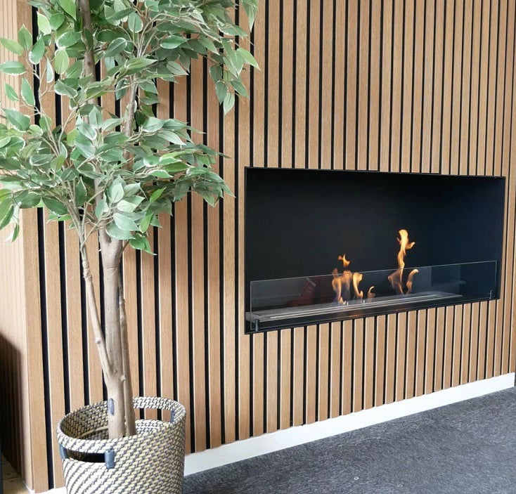 ScandiFlame Incerto 1200-1 Manual Hole In The Wall Bioethanol Insert Fire 1200mm wide