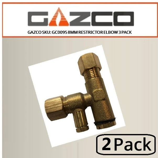 GAZCO SKU: GC0095 8mm restrictor gas fire elbow by GAZCO (Pack of 2)