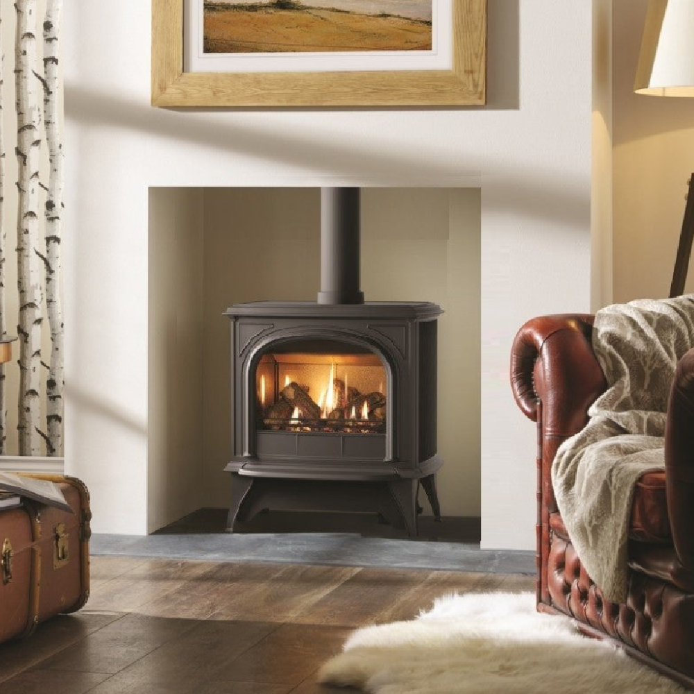 Gazco Huntingdon 30 Conventional Flue Gas Stove Clear Door