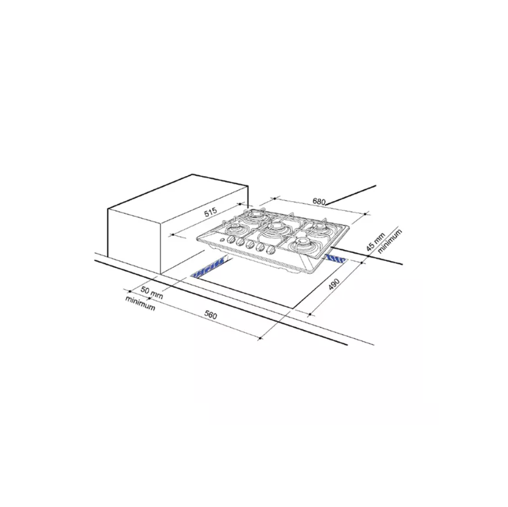 Nordmende TGCHGX703IX Stainless Steel 5 Burner Hob