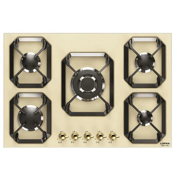Cream Single Gas Oven & Cream Gas Hob 5 Burner Pack Retro : DVITA4C