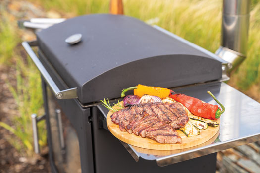 Stovax Dragonfly Hestia Heat & Grill Garden Outdoor Stove with Barbeque & Flue Sytem.