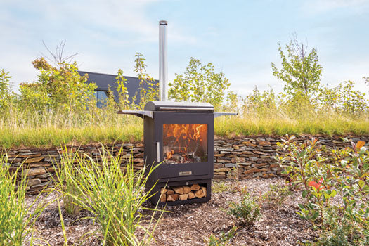 Stovax Dragonfly Hestia Heat & Grill Garden Outdoor Stove with Barbeque & Flue Sytem.