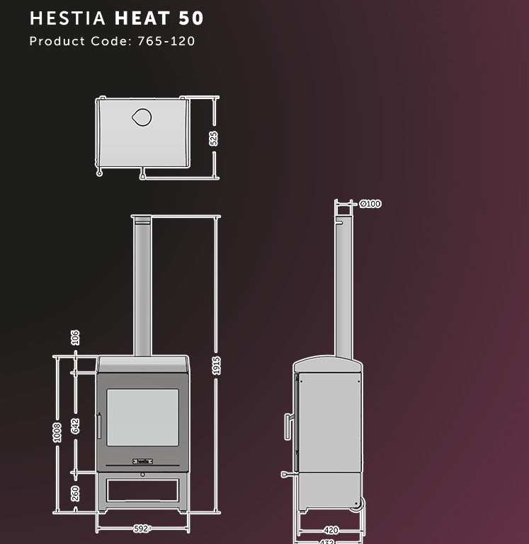 Stovax Dragonfly Hestia Heat & Grill Garden Outdoor Stove with Barbeque & Flue Sytem.