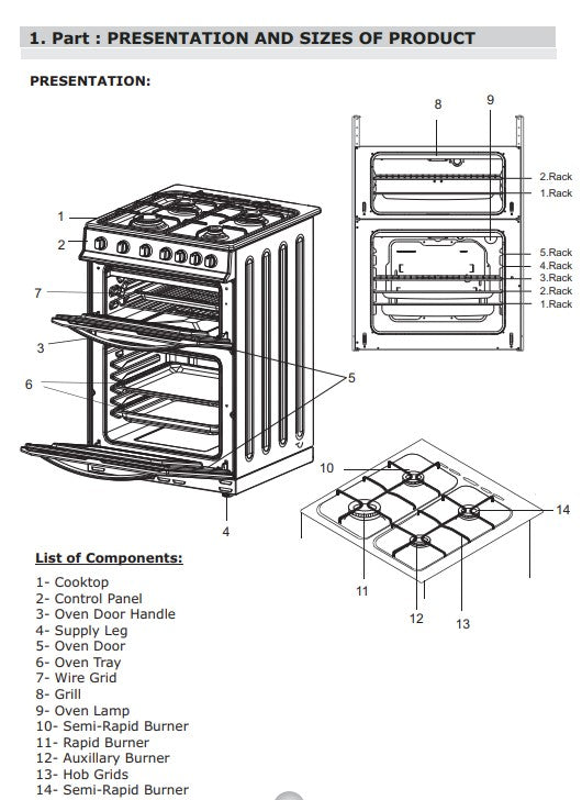 Nordmende 500mm LPG BOTTLED Gas White Cooker TGCCTG51WHLPG 50cm