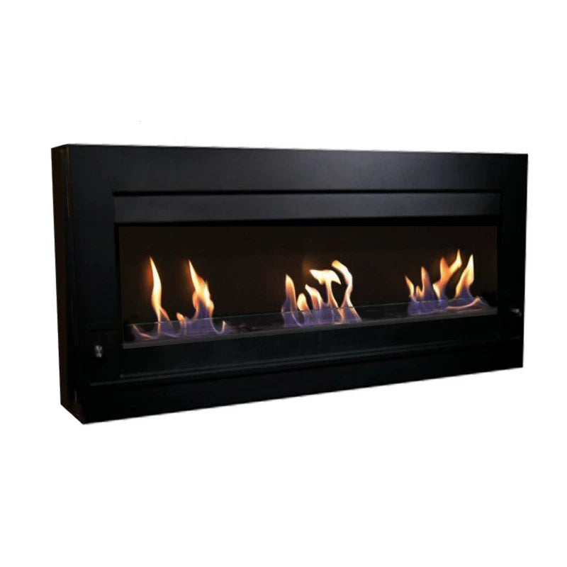 Scandiflame Quatro Black Extra Large Bioethanol Wall Mounted Fireplace 1360mm wide