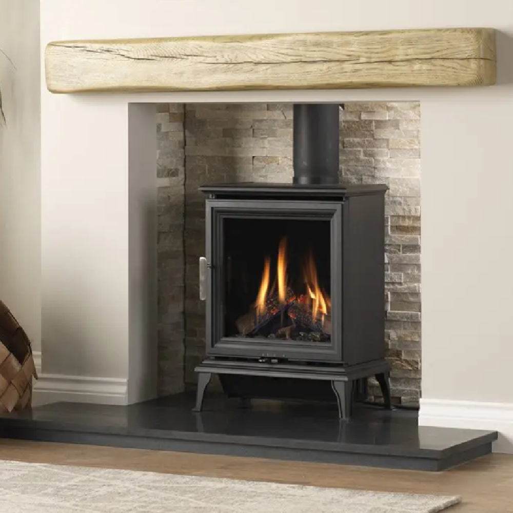Wildfire Ravel 400 Contemporary Conventional Flue Chimney Gas Stove with Internal Burner Log Flames