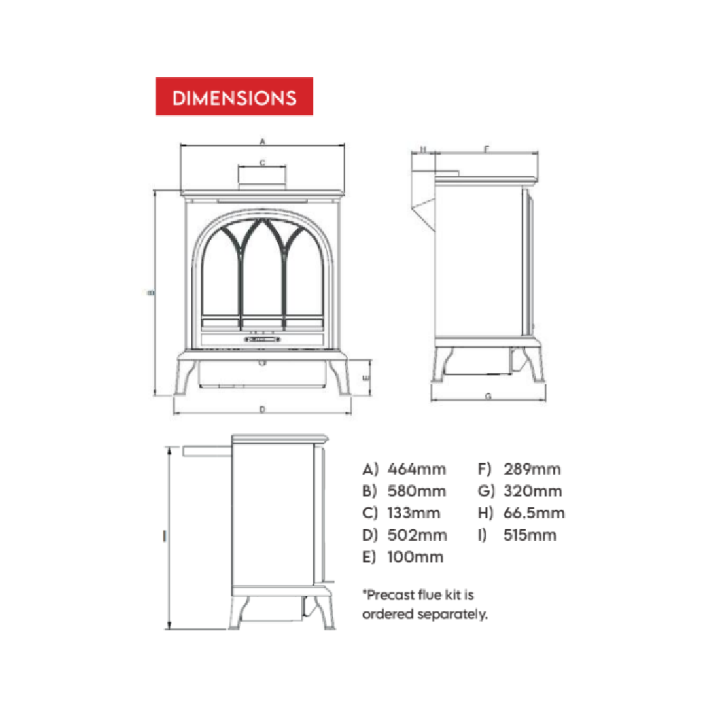 Wildfire Ravel Stove Freestanding 400T Gas Fire Slide Control with Burning Logs Flame