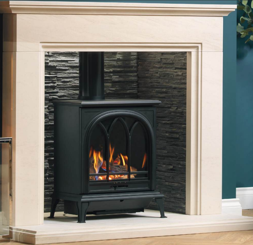 Wildfire Ravel 400 Traditional Conventional Flue Chimney Gas Stove with Internal Burner Log Flames