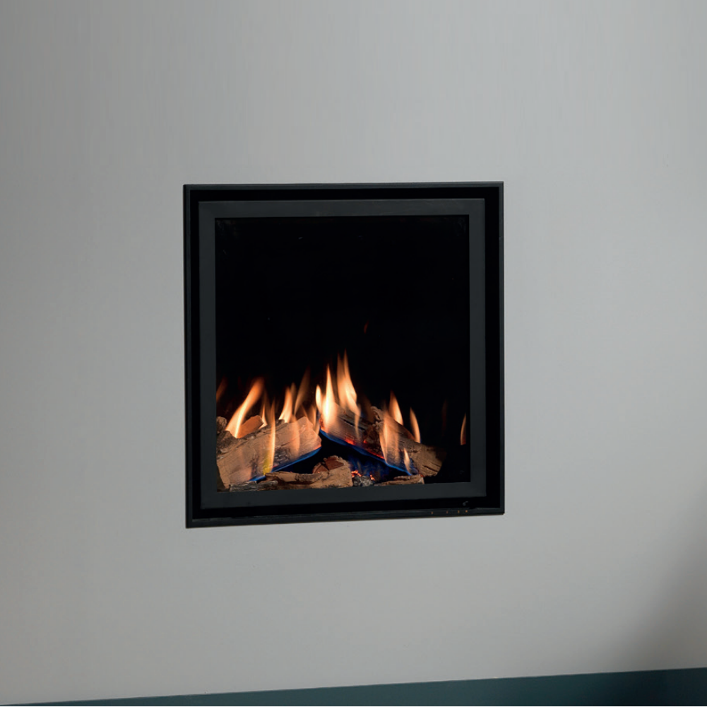 Wildfire Ravel 600 HE Log Effect Slide Control Conventional Flue Gas Fire with Edge Trim