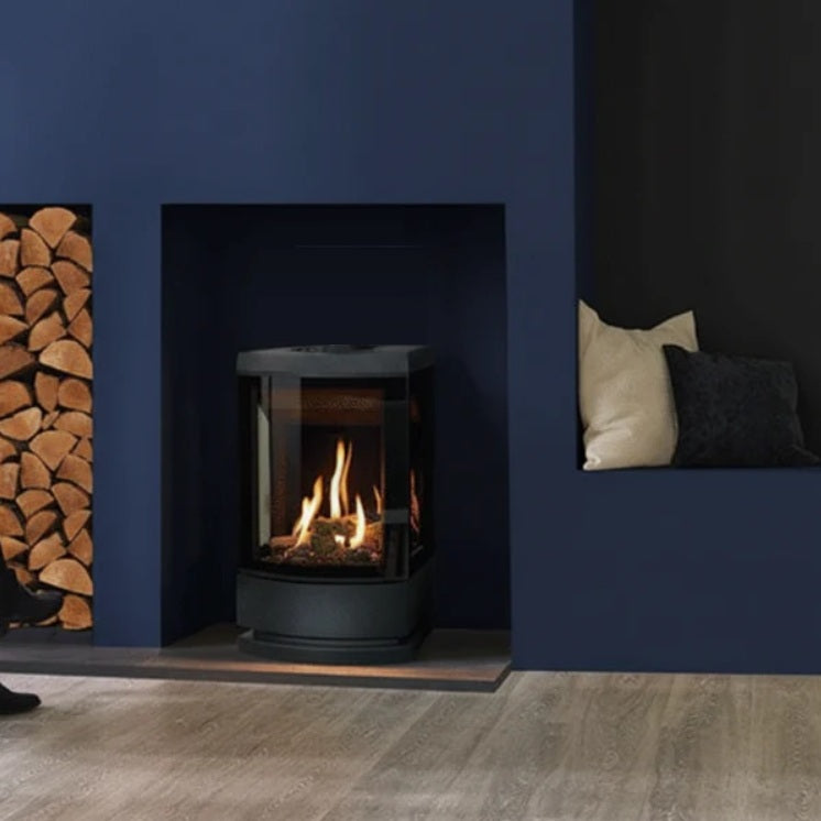 Gazco Loft 3 Sided Balanced Flue Contemporary Gas Stove