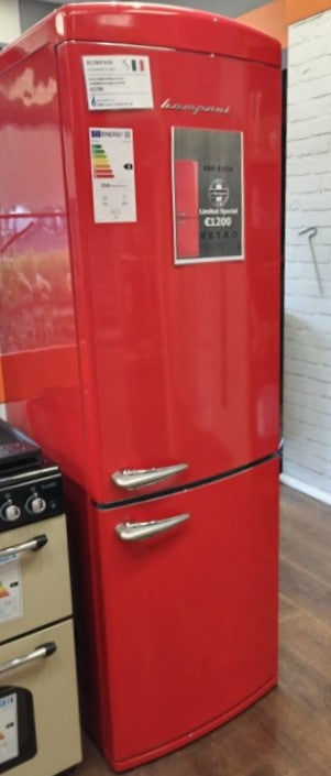DISPLAY MODEL Bompani BOCB606/R Frost Free Retro 50’s Fiery Red Refrigerator 70:30 - 60x188.7x71 cm