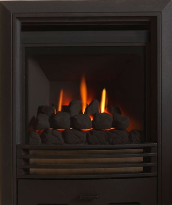 Burley Langton Black 4894 Contemporary Coal Effect Flueless Gas Fire.
