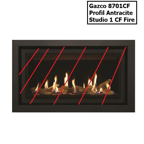 Gazco Studio 1 Antracite Profile Wall Mounted Frame for Studio 1 Gas Fire : 8701 CF