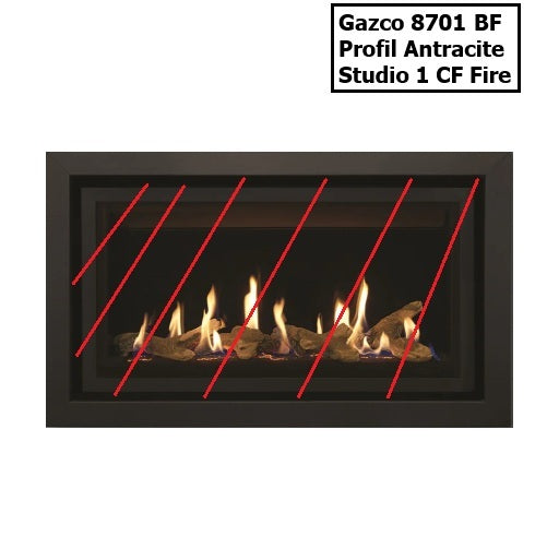 Gazco Studio 1 Antracite Profile Wall Mounted Frame for Studio 1 Gas Fire : 8701 BF