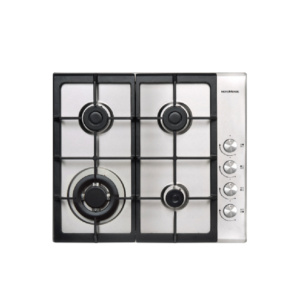 X-Design Deluxe 4 Burner Stainless Steel Gas Hob with Cast Iron Supports Gas Wok Burner