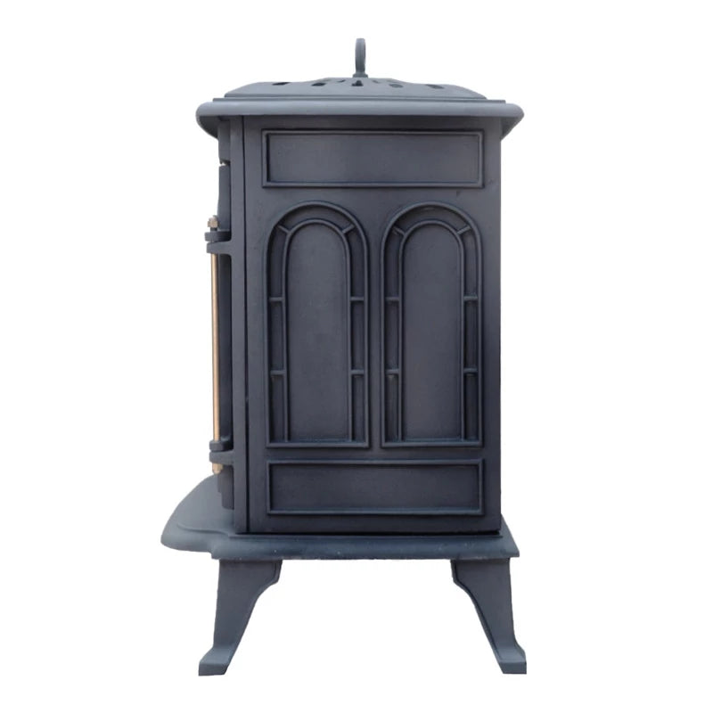 Scandi-Flame Altar Medium Cast Iron Bioethanol Single Door Stove Brass Furniture