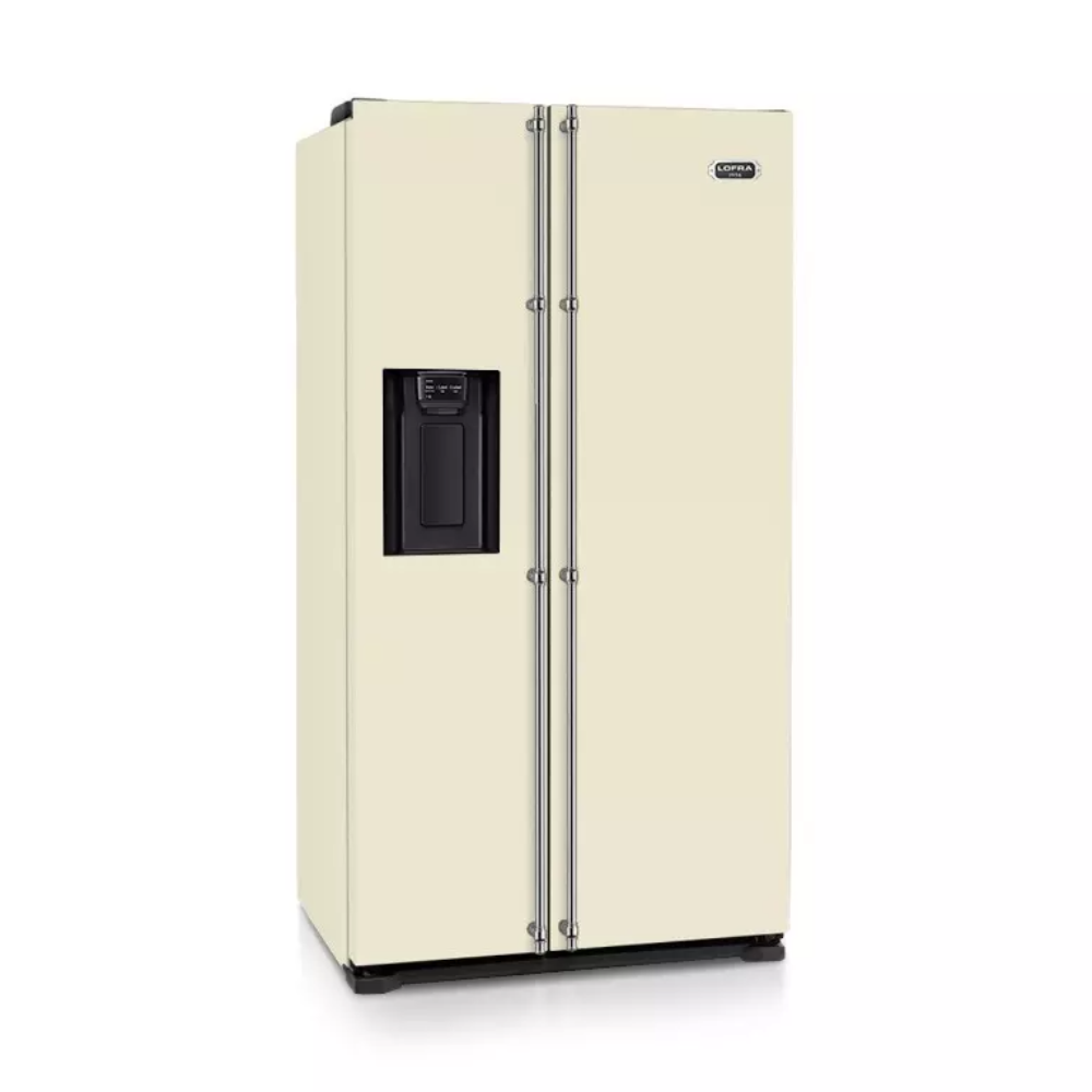 Cream Black Lofra Dolcevita GF-917 American Fridge Freezer SXS 92cm