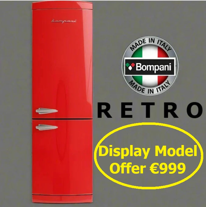 DISPLAY MODEL Bompani BOCB606/R Frost Free Retro 50’s Fiery Red Refrigerator 70:30 - 60x188.7x71 cm