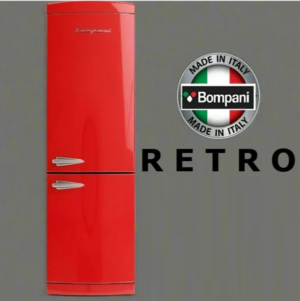 DISPLAY MODEL Bompani BOCB606/R Frost Free Retro 50’s Fiery Red Refrigerator 70:30 - 60x188.7x71 cm