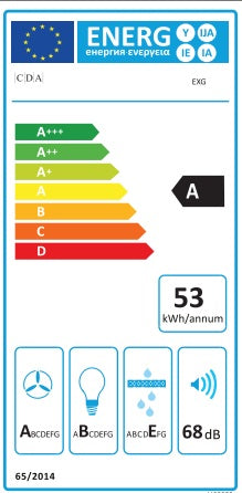 CDA EXG Designer Black Angular Glass Chimney Style Extractor Hood Range