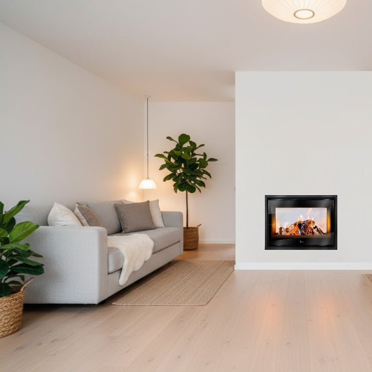 Lacunza Nickel Double Sided Wood Burning Stove Range for Ireland