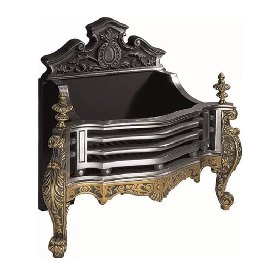 Queen Anne Remote Controlled Gas Basket Fire with tailored Coal Effect Gas Inset Fire