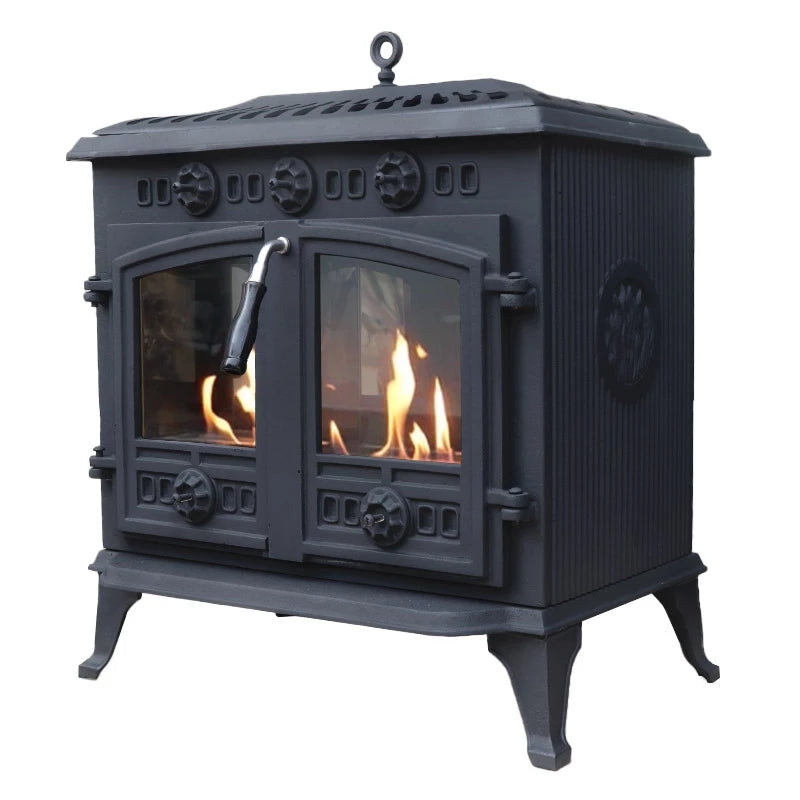 Scandi-Flame Bergen Small Cast Iron Bioethanol Flueless Real Fire Flame Stove