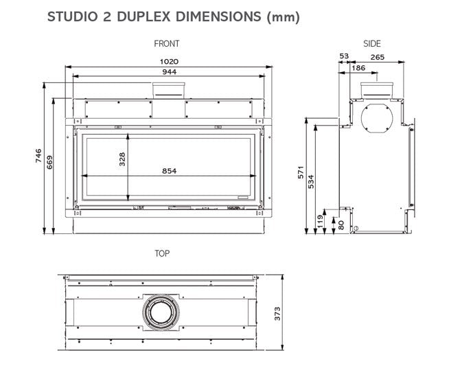 Gazco Studio 2 Duplex Balanced Flue Gas Fire with Edge Frame
