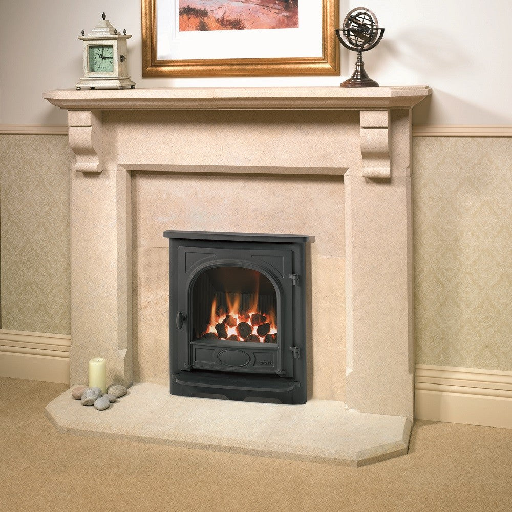 Gazco Logic HE Conventional Flue Coal Effect Gas Fire with Stockton Frame
