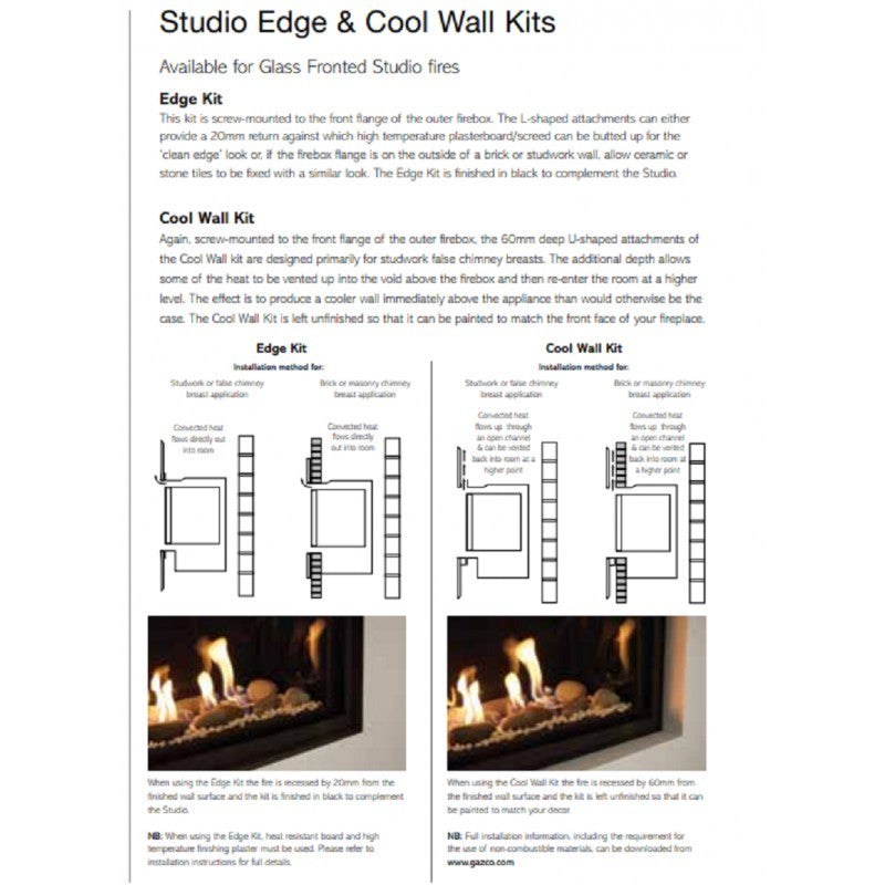 Gazco Studio 2 Duplex Balanced Flue Gas Fire with Edge Frame