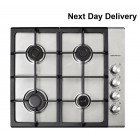 Gas hob 4 burner stainless steel ,TGCHGX603IX 4 burner hob with cast iron pan supports.